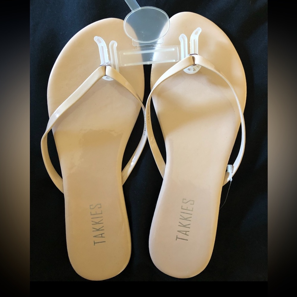 NWT Takkies Sandals Flip-Flop, Tan Size 8